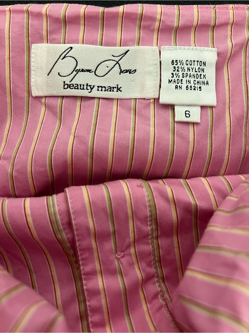 Bryan Fares Beauty Mark Pink Stripe Strapless Bow Top Size 6 - Picture 3 of 9